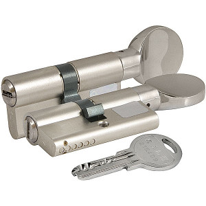 Цилиндровый механизм Kale kilit (Кале килит) с вертушкой 164 SM/90 (35+10+45) mm никель 5 кл.