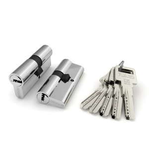 Цилиндровый механизм Fuaro (Фуаро) R600/60 mm (25+10+25) CP хром 5 кл.
