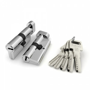 Цилиндровый механизм Fuaro (Фуаро) с вертушкой R602/80 mm (40+10+30) CP хром 5 кл.