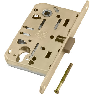 Замок межкомнатный AGB (АГБ) магнитный под цилиндр MEDIANA POLARIS B06103.50.23 (матовая латунь)
