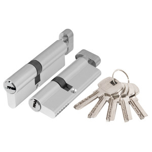 Цилиндровый механизм Ajax (Аякс) с вертушкой AX202/90 mm (40+10+40) CP хром 5 кл.